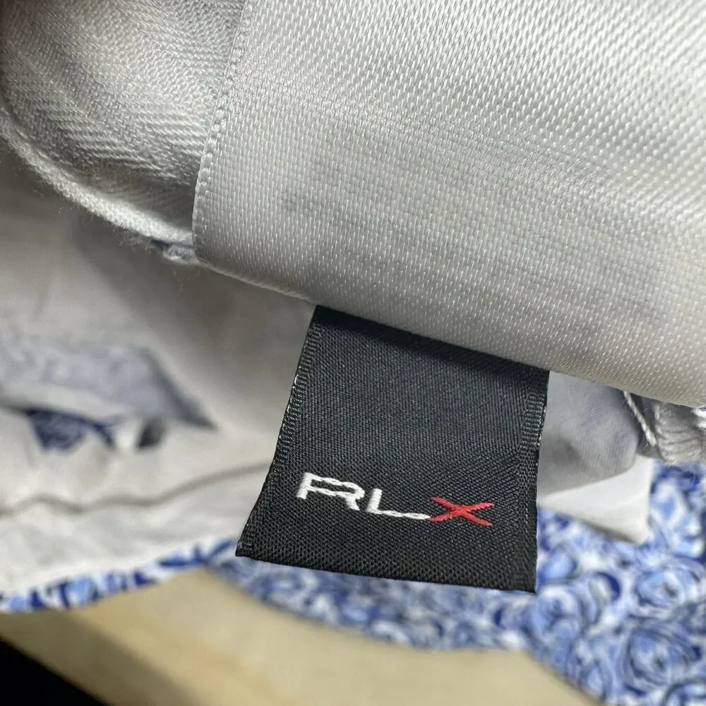NEW RLX Ralph Lauren Classic Fit Water Repellent Fish Blue Golf Shorts Sz 34